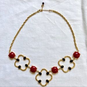 Banana Republic Red & Black Stone Gold Necklace